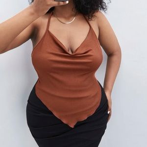 Brown halter top